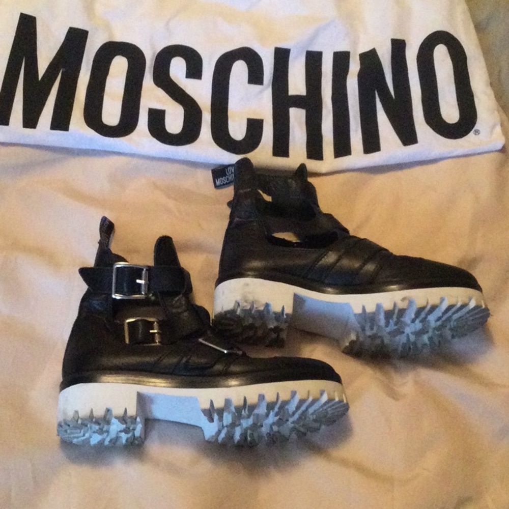 Moschino Combat boots with cutouts